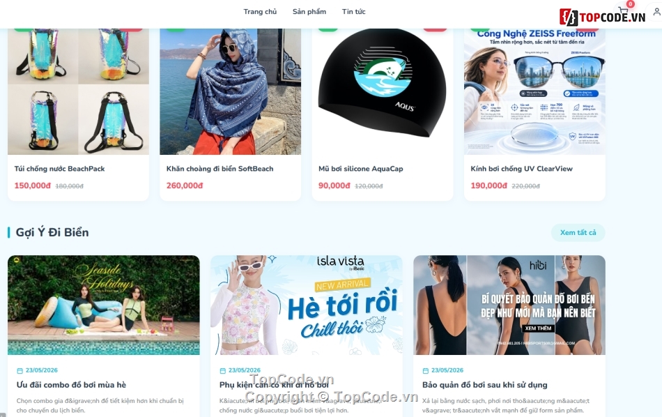 web app,đồ án web,web bán đồ bơi